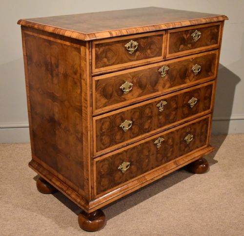 CHEST OF DRAWERS WILLIAM AND MARY OLIVEWOOD OYSTER - ADDITIONAL PHOTO 5