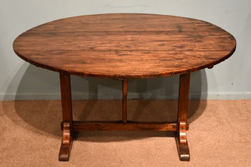 French Provincial Poplar Fruitwood Vondage Dining Table