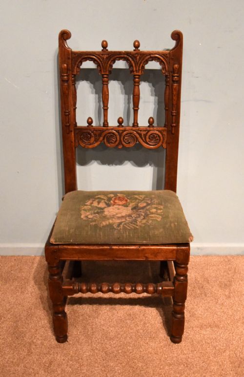 17TH CENTURY GOTHIC STYLE COUNTRY DINING CHAIRS - ADDITIONAL PHOTO 1