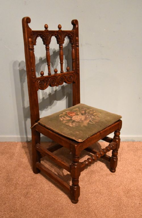 17TH CENTURY GOTHIC STYLE COUNTRY DINING CHAIRS - ADDITIONAL PHOTO 2