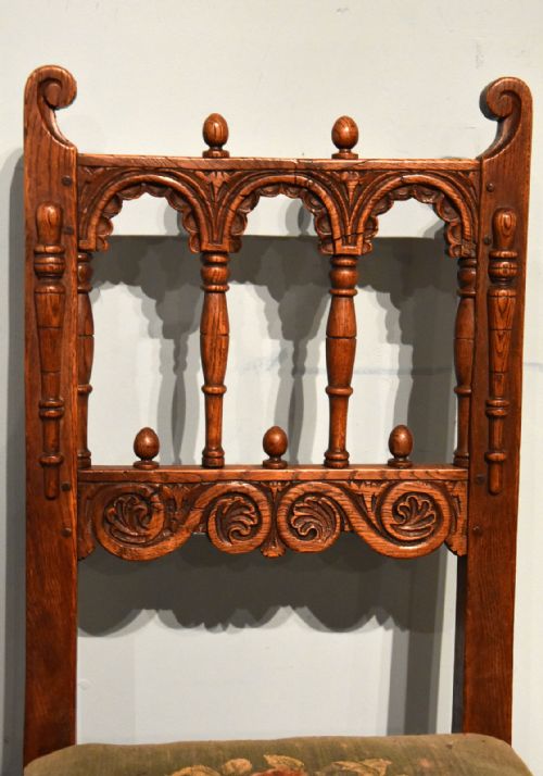 17TH CENTURY GOTHIC STYLE COUNTRY DINING CHAIRS - ADDITIONAL PHOTO 7
