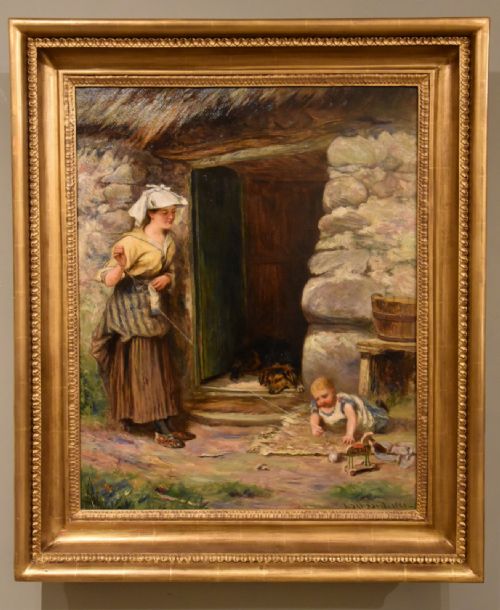 oil painting by alexander davidson morning sunshine - CATEGORY: ANTIQUE ART - DATED 19TH CENTURY