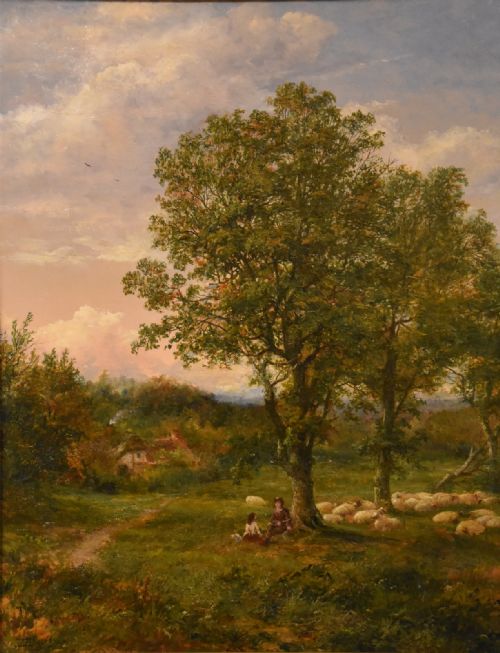 OIL PAINTING BY MARK EDWIN DOCKREE PASTORAL SCENE NEAR DEDHAM - ADDITIONAL PHOTO 1