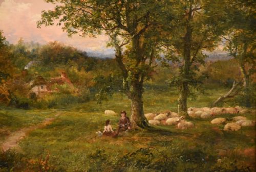 OIL PAINTING BY MARK EDWIN DOCKREE PASTORAL SCENE NEAR DEDHAM - ADDITIONAL PHOTO 2