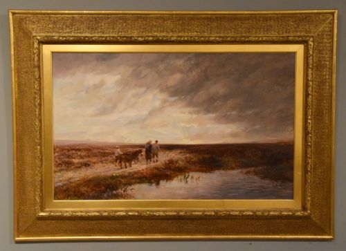 oil painting by charles thomas burt off to market - CATEGORY: ANTIQUE ART - DATED 19TH CENTURY