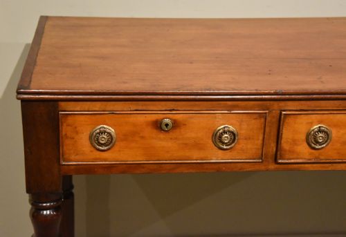 GEORGE III MAHOGANY THREE DRAWER SIDE TABLE - ADDITIONAL PHOTO 5