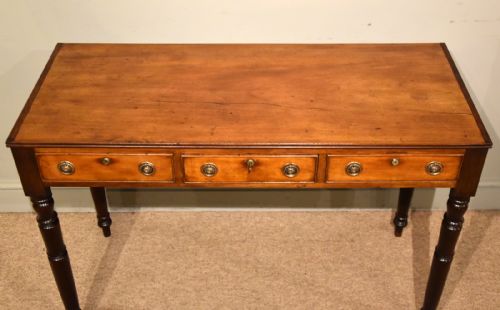 GEORGE III MAHOGANY THREE DRAWER SIDE TABLE - ADDITIONAL PHOTO 6