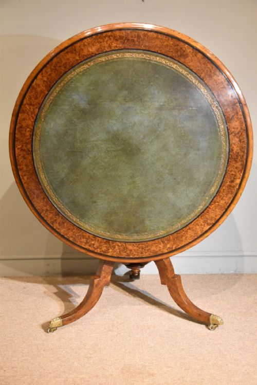 regency library table centre table burr yew - CATEGORY: ANTIQUE TABLES - DATED REGENCY