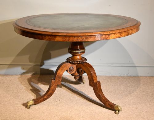 REGENCY LIBRARY TABLE CENTRE TABLE BURR YEW - ADDITIONAL PHOTO 1