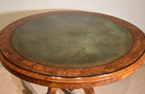 REGENCY LIBRARY TABLE CENTRE TABLE BURR YEW - ADDITIONAL PHOTO 3