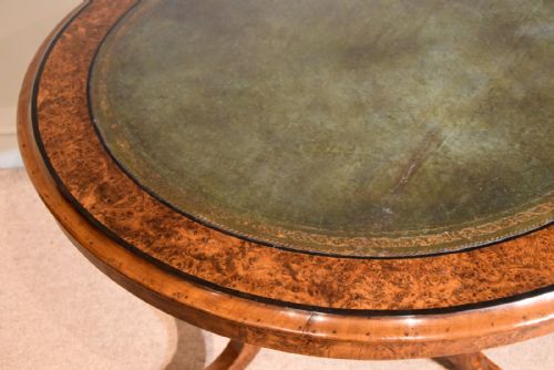 REGENCY LIBRARY TABLE CENTRE TABLE BURR YEW - ADDITIONAL PHOTO 4