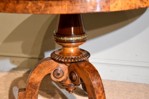 REGENCY LIBRARY TABLE CENTRE TABLE BURR YEW - ADDITIONAL PHOTO 5