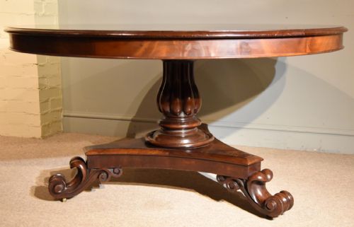 WILLIAM IV LARGE CIRCULAR BREAKFAST DINING TABLE - ADDITIONAL PHOTO 4