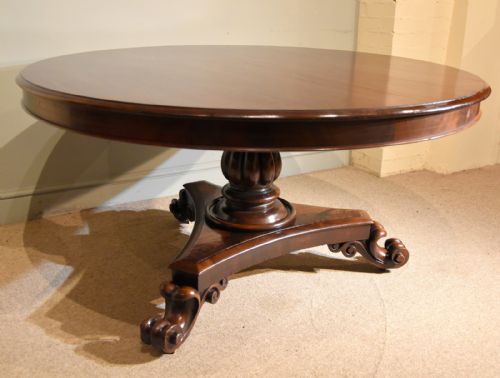 WILLIAM IV LARGE CIRCULAR BREAKFAST DINING TABLE - ADDITIONAL PHOTO 6