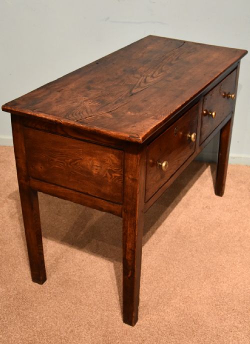 GEORGE III ELM WOOD SERVER TWO DRAWERS - ADDITIONAL PHOTO 5