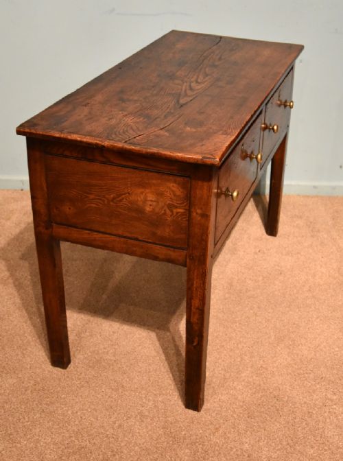GEORGE III ELM WOOD SERVER TWO DRAWERS - ADDITIONAL PHOTO 6