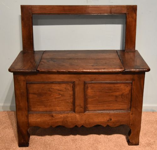 MID NINETEENTH CENTURY FRENCH CHESTNUT BENCH - ADDITIONAL PHOTO 1