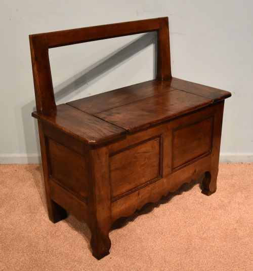 MID NINETEENTH CENTURY FRENCH CHESTNUT BENCH - ADDITIONAL PHOTO 3