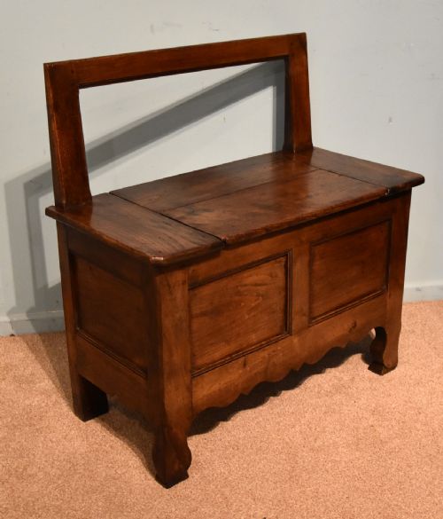 MID NINETEENTH CENTURY FRENCH CHESTNUT BENCH - ADDITIONAL PHOTO 5