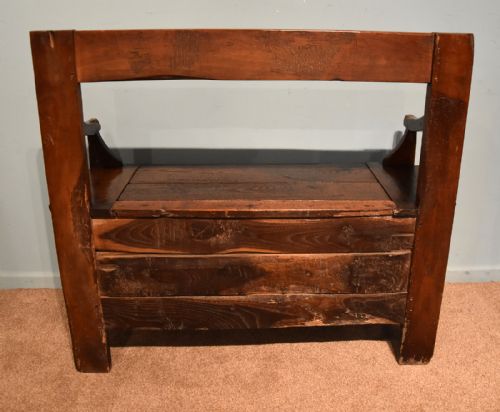 EARLY NINETEENTH CENTURY FRENCH CHERRY WOOD BENCH - ADDITIONAL PHOTO 6