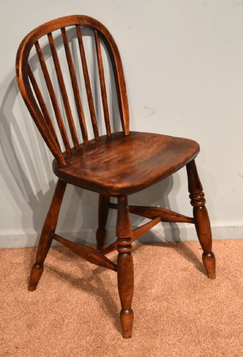 SET OF EIGHT VICTORIAN ASH AND ELM KITCHEN DINING CHAIRS - ADDITIONAL PHOTO 4