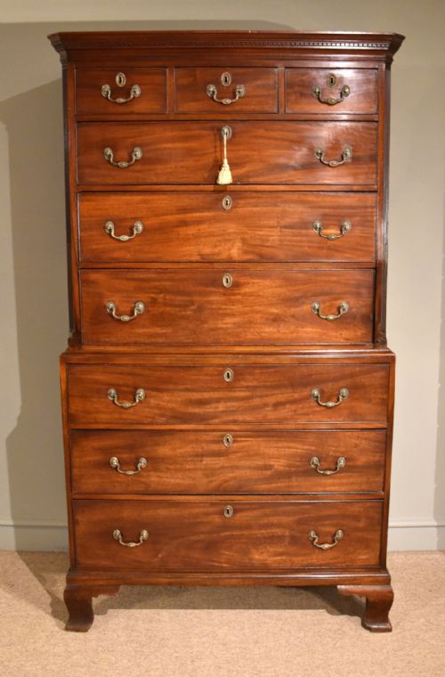 a george iii mahogany chest on chest - CATEGORY: ANTIQUE CHEST OF DRAWERS - DATED 18TH CENTURY