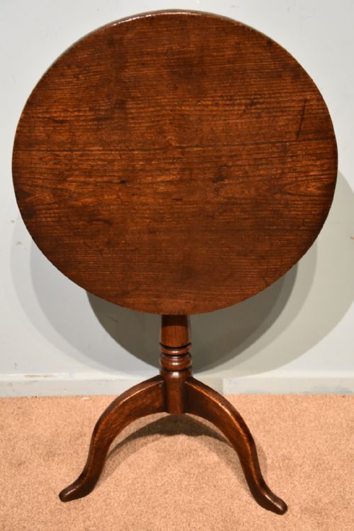 elm quaker style tilting tripod lampwine table - CATEGORY: ANTIQUE TABLES - DATED 18TH CENTURY