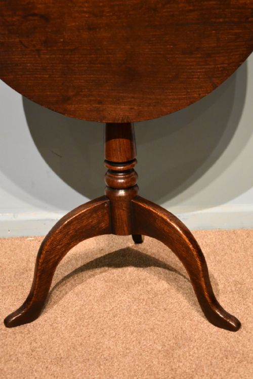 ELM QUAKER STYLE TILTING TRIPOD LAMPWINE TABLE - ADDITIONAL PHOTO 2