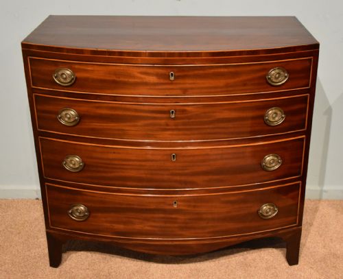 REGENCY PERIOD BOW FRONTED CHEST OF DRAWERS - ADDITIONAL PHOTO 1