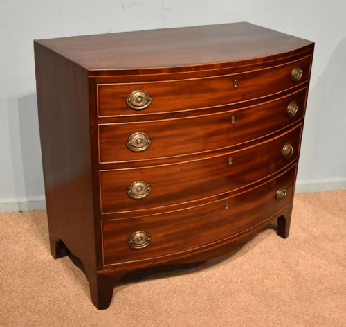 REGENCY PERIOD BOW FRONTED CHEST OF DRAWERS - ADDITIONAL PHOTO 4