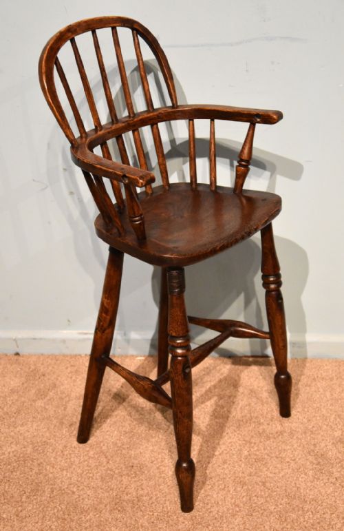 early victorian elm windsor childs high chair - CATEGORY: ANTIQUE CHAIRS - DATED 19TH CENTURY