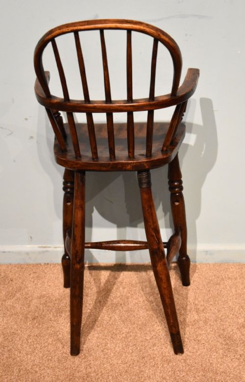 EARLY VICTORIAN ELM WINDSOR CHILDS HIGH CHAIR - ADDITIONAL PHOTO 2