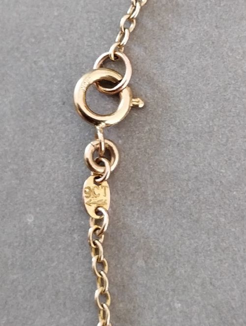ART DECO 9CT GOLD NECKLACE PENDANT CITRINE - ADDITIONAL PHOTO 4