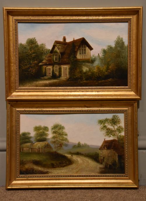 pair of oil paintings by hugh church the humblest royal residence - CATEGORY: ANTIQUE ART - DATED 19TH CENTURY