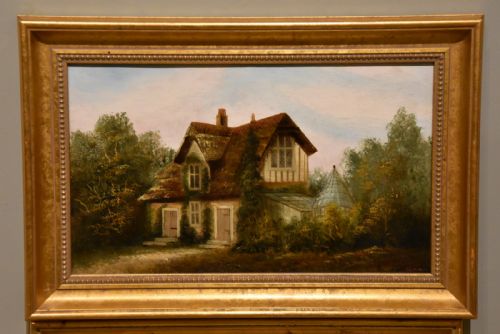 PAIR OF OIL PAINTINGS BY HUGH CHURCH THE HUMBLEST ROYAL RESIDENCE - ADDITIONAL PHOTO 1