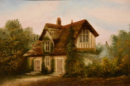 PAIR OF OIL PAINTINGS BY HUGH CHURCH THE HUMBLEST ROYAL RESIDENCE - ADDITIONAL PHOTO 3
