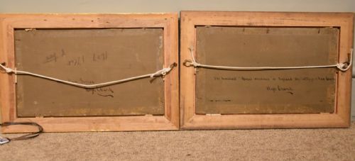 PAIR OF OIL PAINTINGS BY HUGH CHURCH THE HUMBLEST ROYAL RESIDENCE - ADDITIONAL PHOTO 5