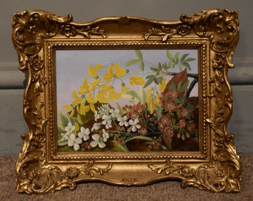 OIL PAINTING BY SOPHIE MARR PAIR TULIPS AND HAWTHORN - ADDITIONAL PHOTO 2