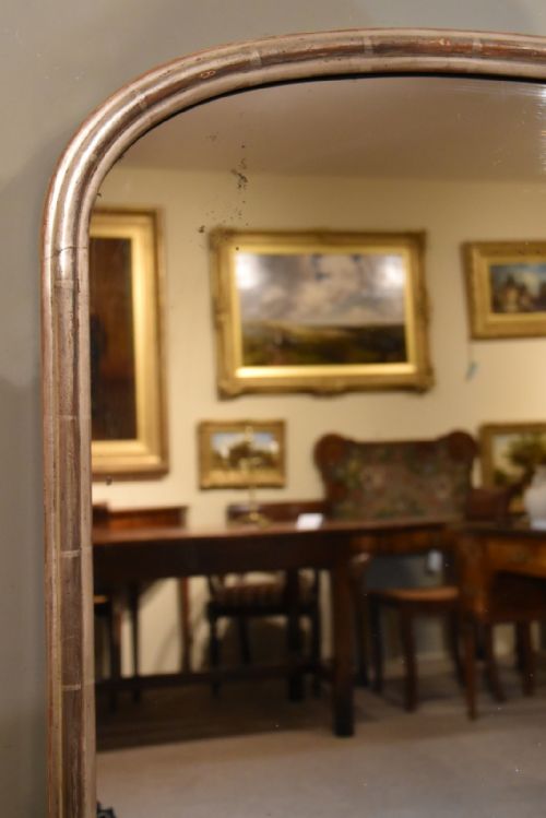 MID 19TH CENTURY FRENCH ARCH SILVERED MIRROR - ADDITIONAL PHOTO 1