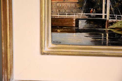 OIL PAINTING BY GEORGE JAN DISPO OLD AMSTERDAM - ADDITIONAL PHOTO 2