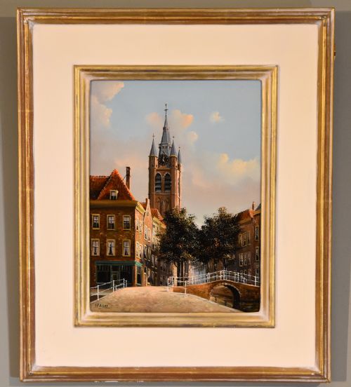 oil painting by george jan dispo old amsterdam - CATEGORY: ANTIQUE ART - DATED 1960