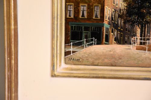 OIL PAINTING BY GEORGE JAN DISPO OLD AMSTERDAM - ADDITIONAL PHOTO 2
