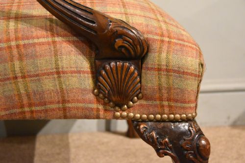 GEORGE I STYLE C1860 WALNUT GAINSBOROUGH ARMCHAIR - ADDITIONAL PHOTO 8