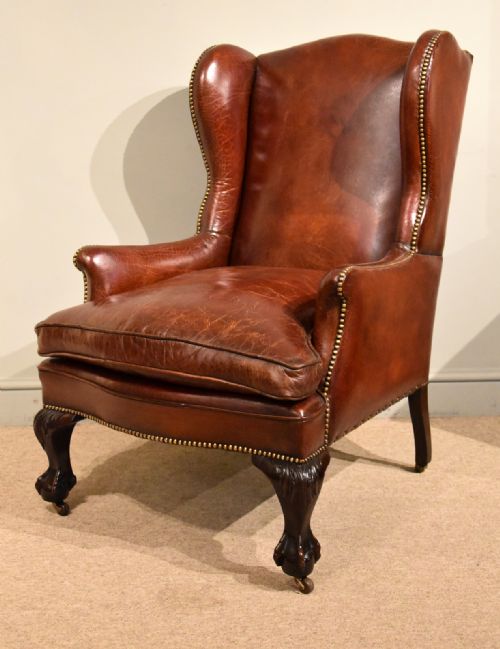 19TH CENTURY GEORGIAN STYLE GENTLEMAN'S LIBRARY CHAIR - ADDITIONAL PHOTO 1