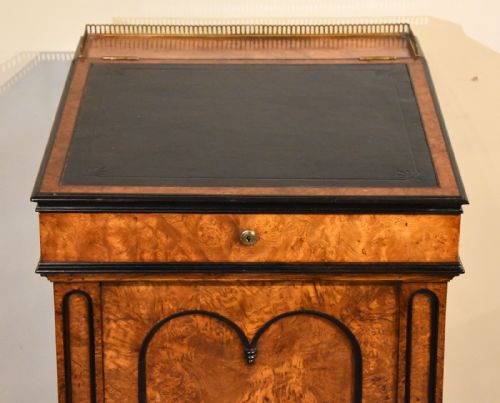 REGENCY RARE BURR ELM EBONY DAVENPORT DESK - ADDITIONAL PHOTO 1