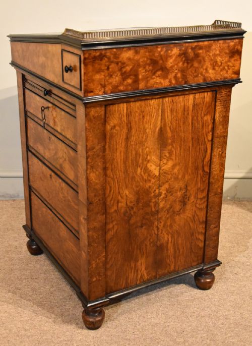 REGENCY RARE BURR ELM EBONY DAVENPORT DESK - ADDITIONAL PHOTO 7