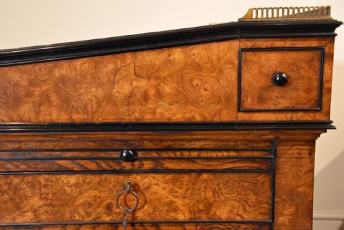 REGENCY RARE BURR ELM EBONY DAVENPORT DESK - ADDITIONAL PHOTO 10