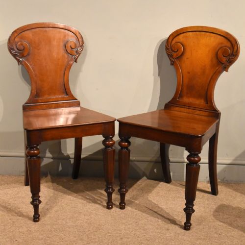 pair of 19th century hall chairs - CATEGORY: ANTIQUE CHAIRS - DATED 19TH CENTURY