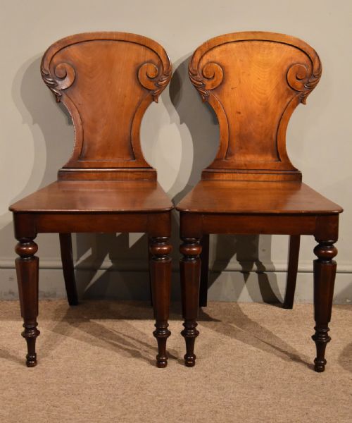 PAIR OF 19TH CENTURY HALL CHAIRS - ADDITIONAL PHOTO 1