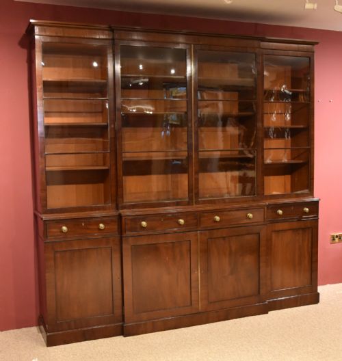 REGENCY PERIOD MAHOGANY BREAKFRONT BOOKCASE - ADDITIONAL PHOTO 5